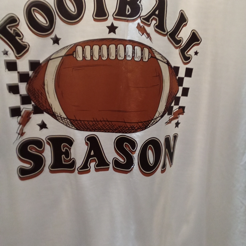 Gildan White Football Season Tee